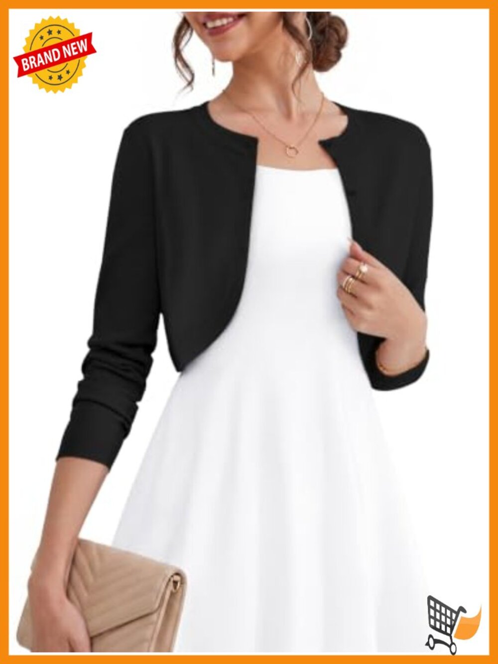 Long Sleeve Cropped Cardigan Knit Sweater Open Front Bolero Shrug